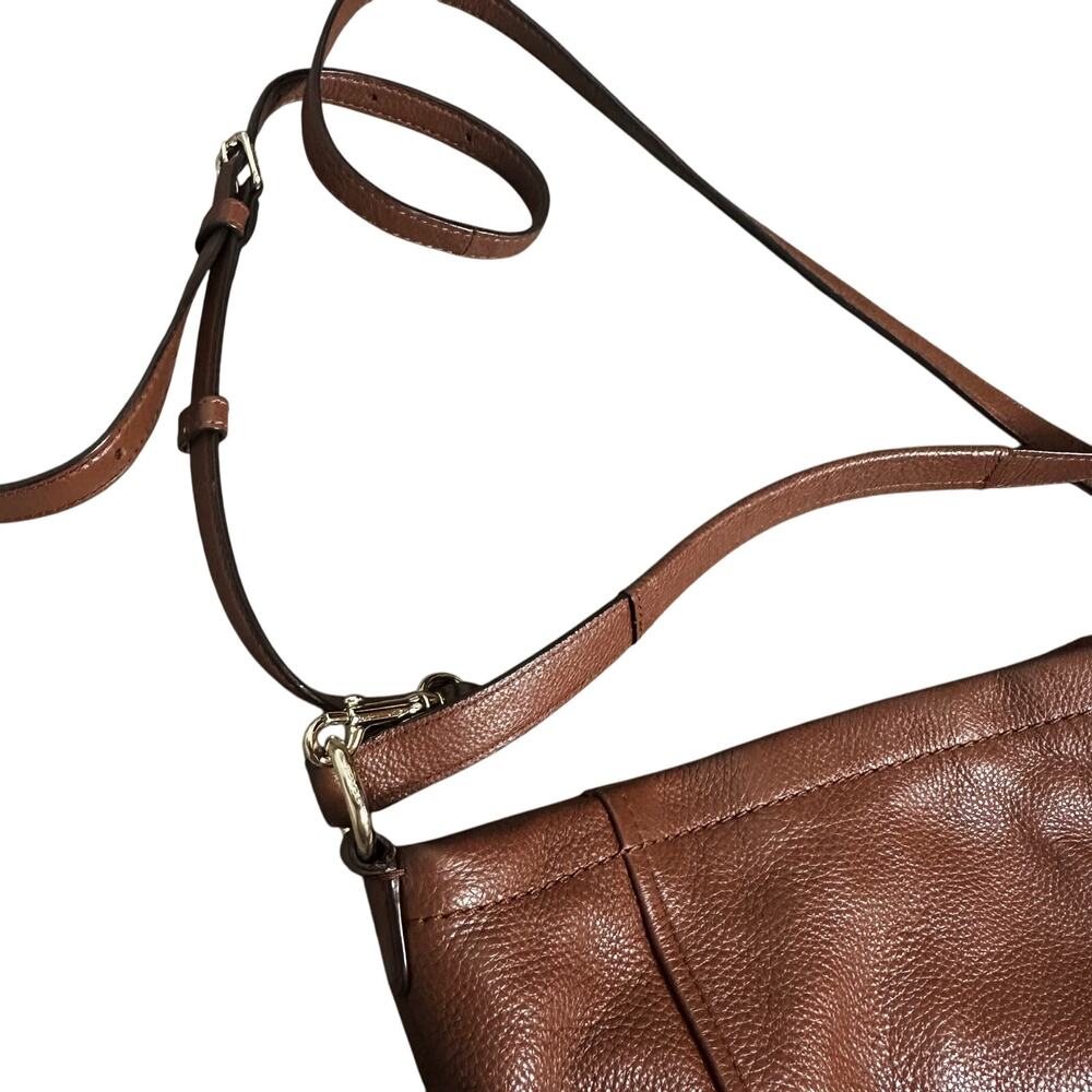 COACH Chicago Gallery Park Pebbled Leather Hobo Crossbody Bag in Brown Crossbody - Picture 8 of 15